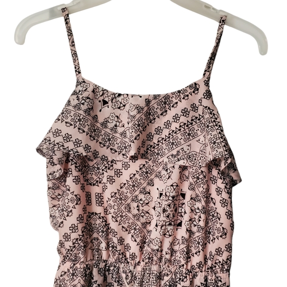 Childrens Place Girls Summer Fit Flare Hi Low‎ Dress Size XXL (16) Pink & Black - Picture 3 of 10